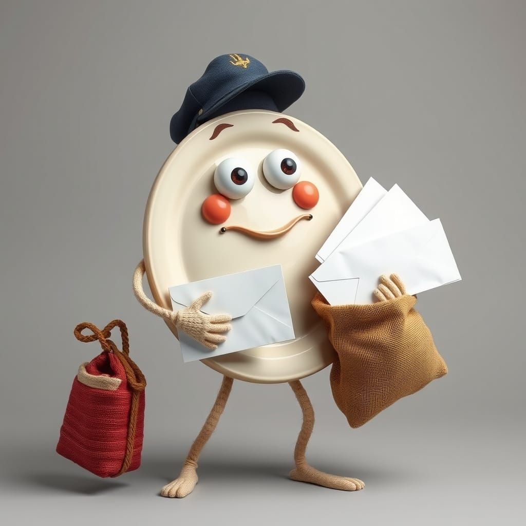 Surreal Plate Mail Carrier Delivers Mysterious Letters