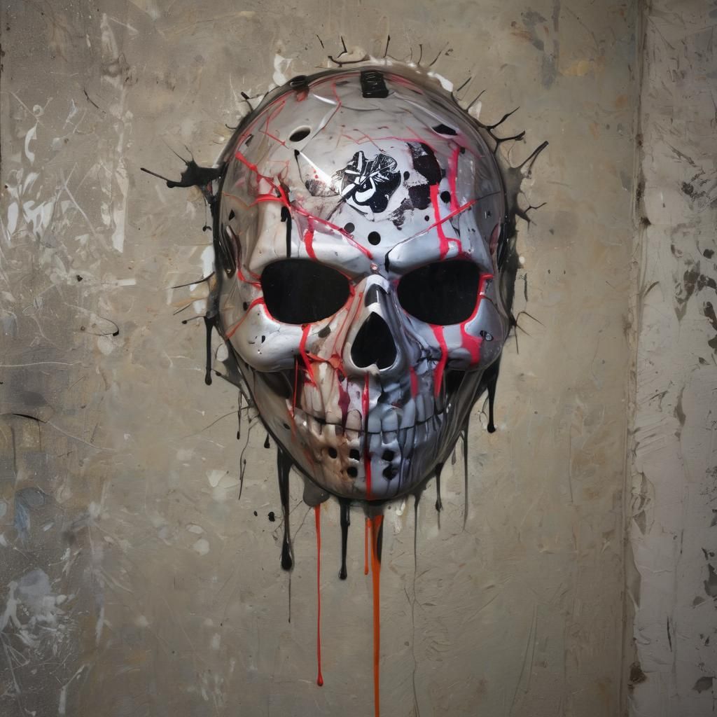 Skull Graffiti Art Smashing Through Mirror