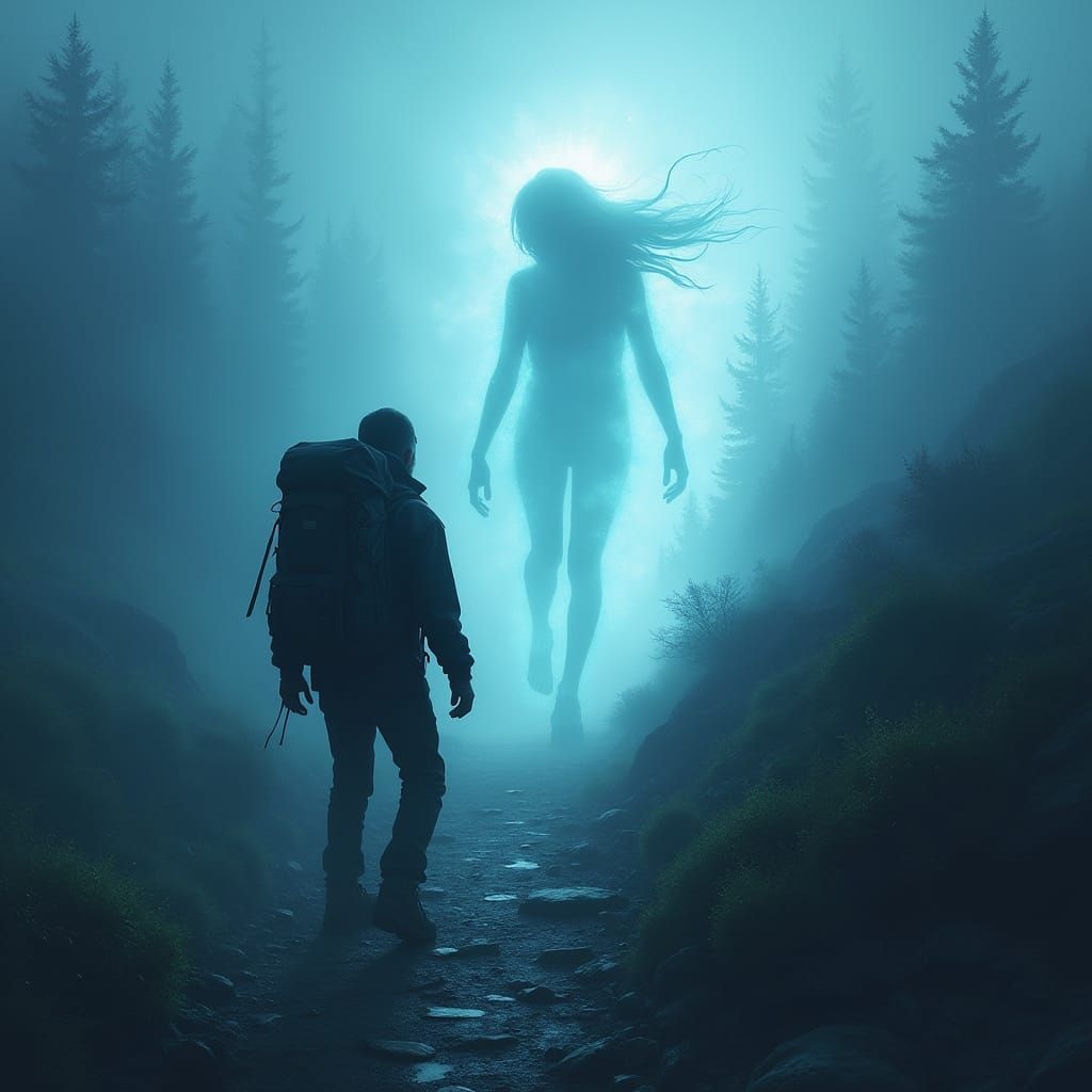 Ethereal Encounter on a Mountain Trail