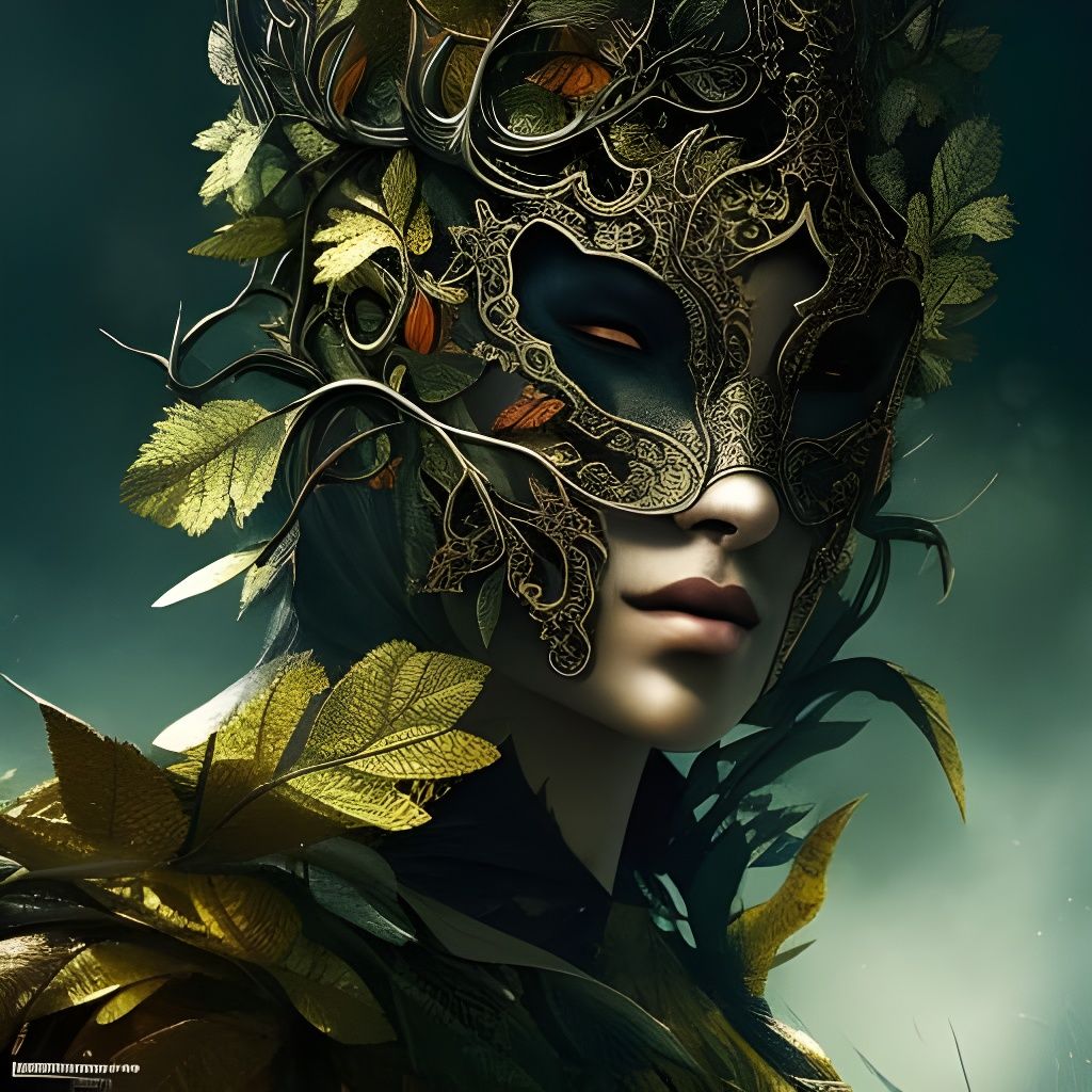 Tree Bark Mask in Dark Fantasy Style