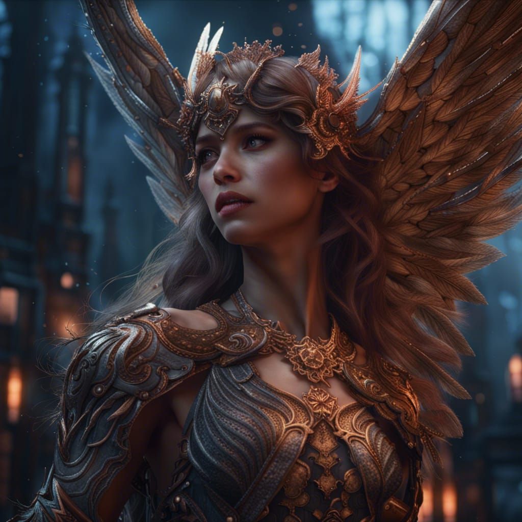 Angelic Figure in Detailed Matte Painting