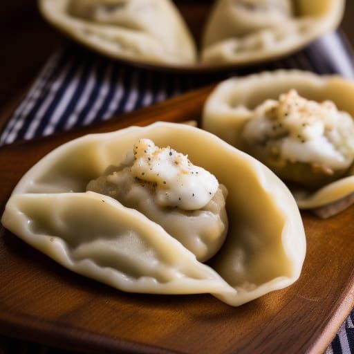 Delicious Pierogies in Natural Light, Professional Photo