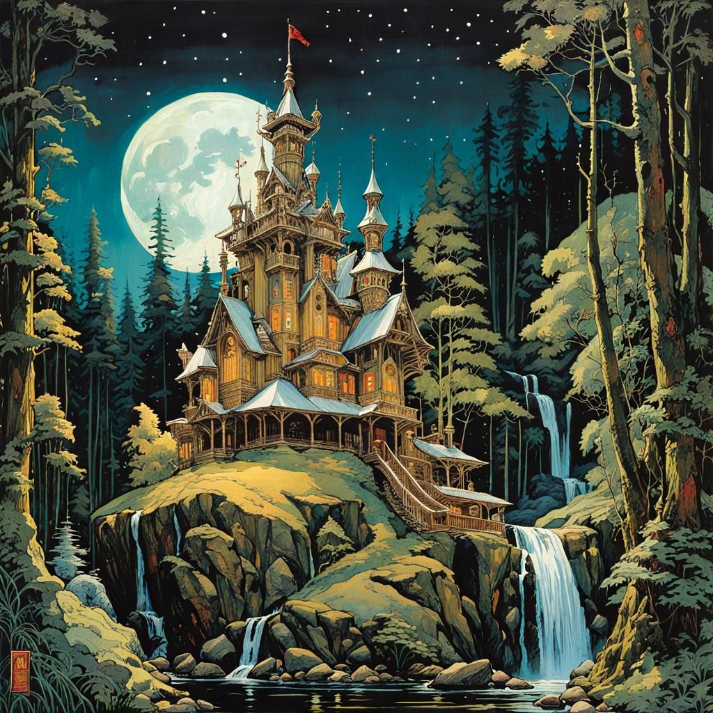 Elven Castle Architecture in Gothic Rococo Style