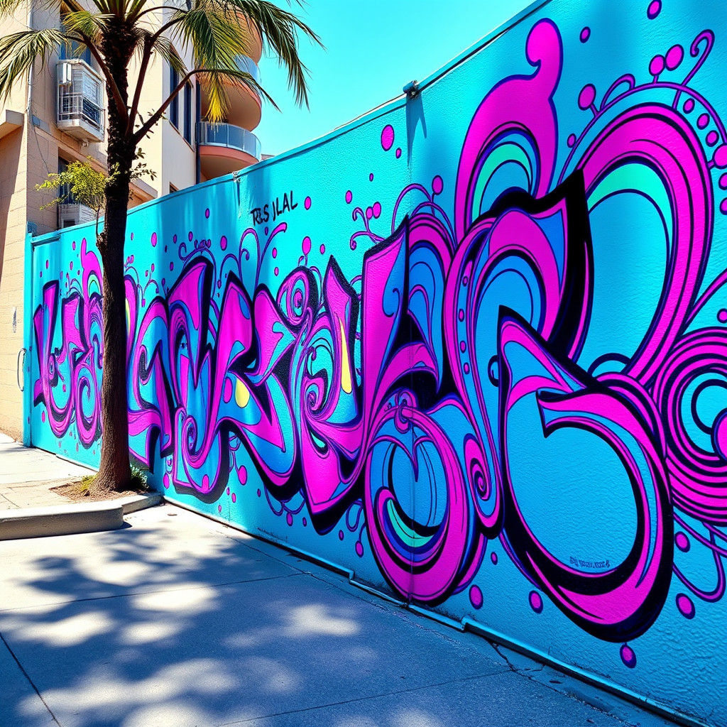 Vibrant Graffiti Art with Biomechanical Fractals