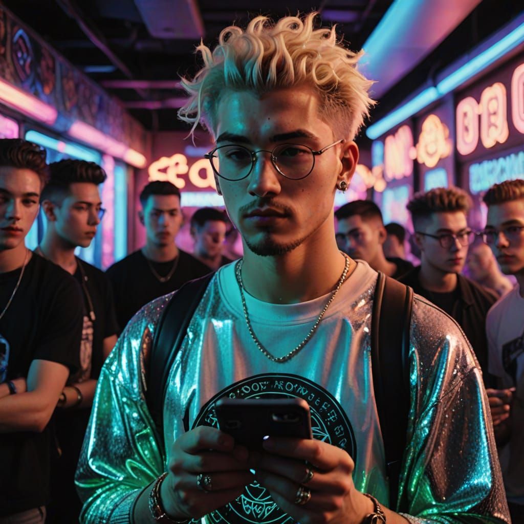 Grunge Guy Shines in Neon Disco Lights