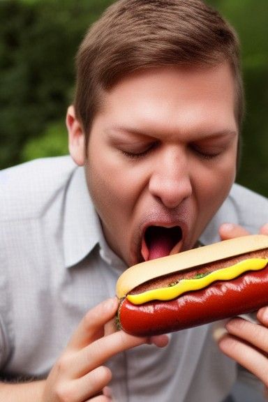 Hotdog Eats Man: AI-Generated Absurdity