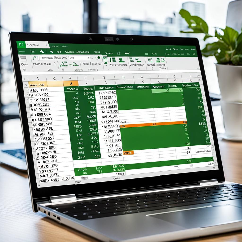 Laptop Screen Displaying Excel Spreadsheet