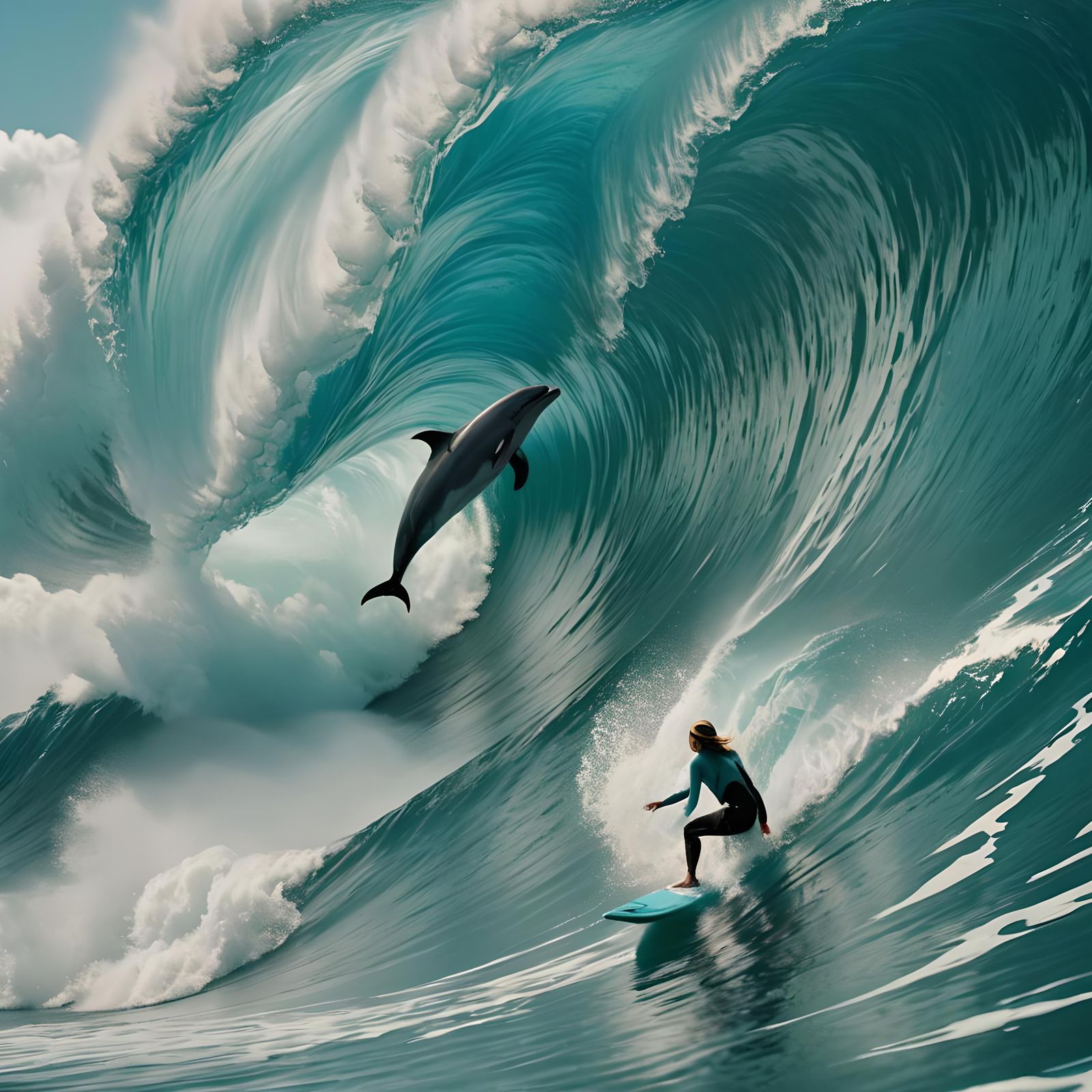 Australian Surfer Rides a Turquoise Wave