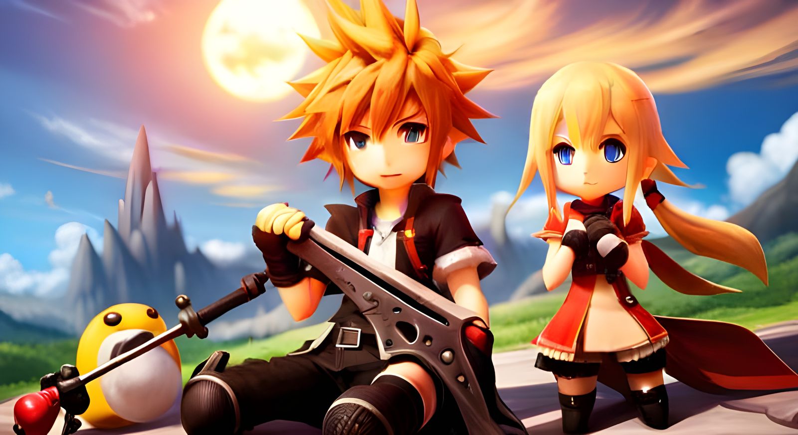 Looka like sora from kingdom hearts lol