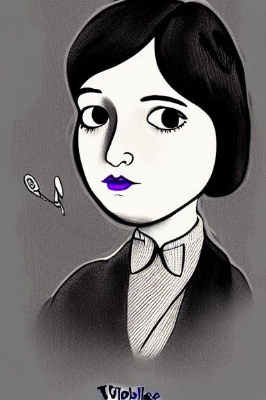 Violet Baudelaire: A Lemony Snicket AI Portrait