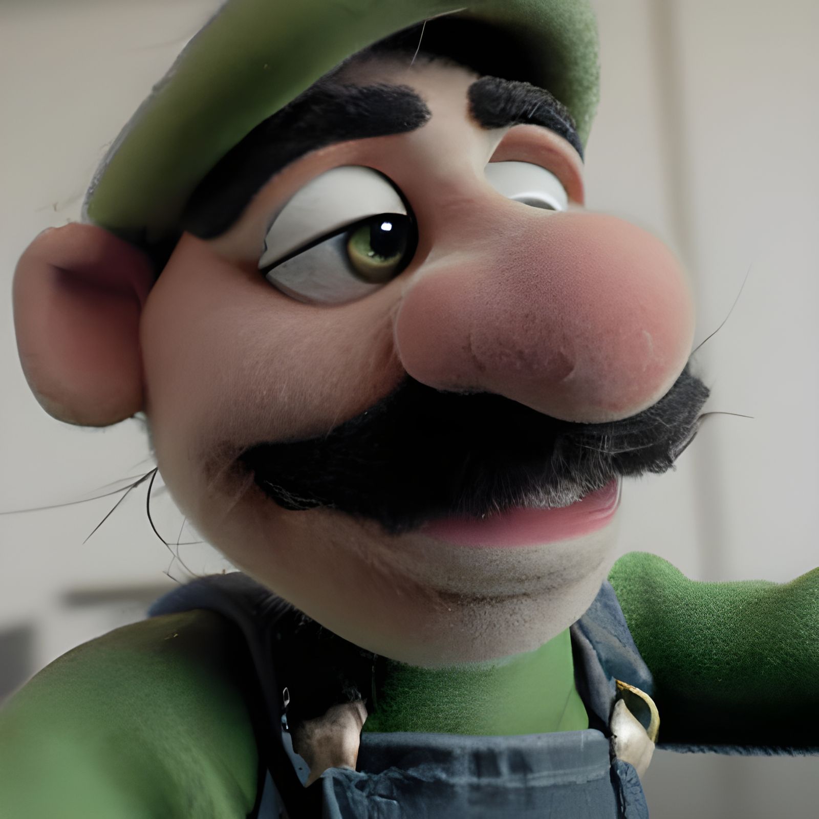 Luigi as a Hyperdetailed Muppet
