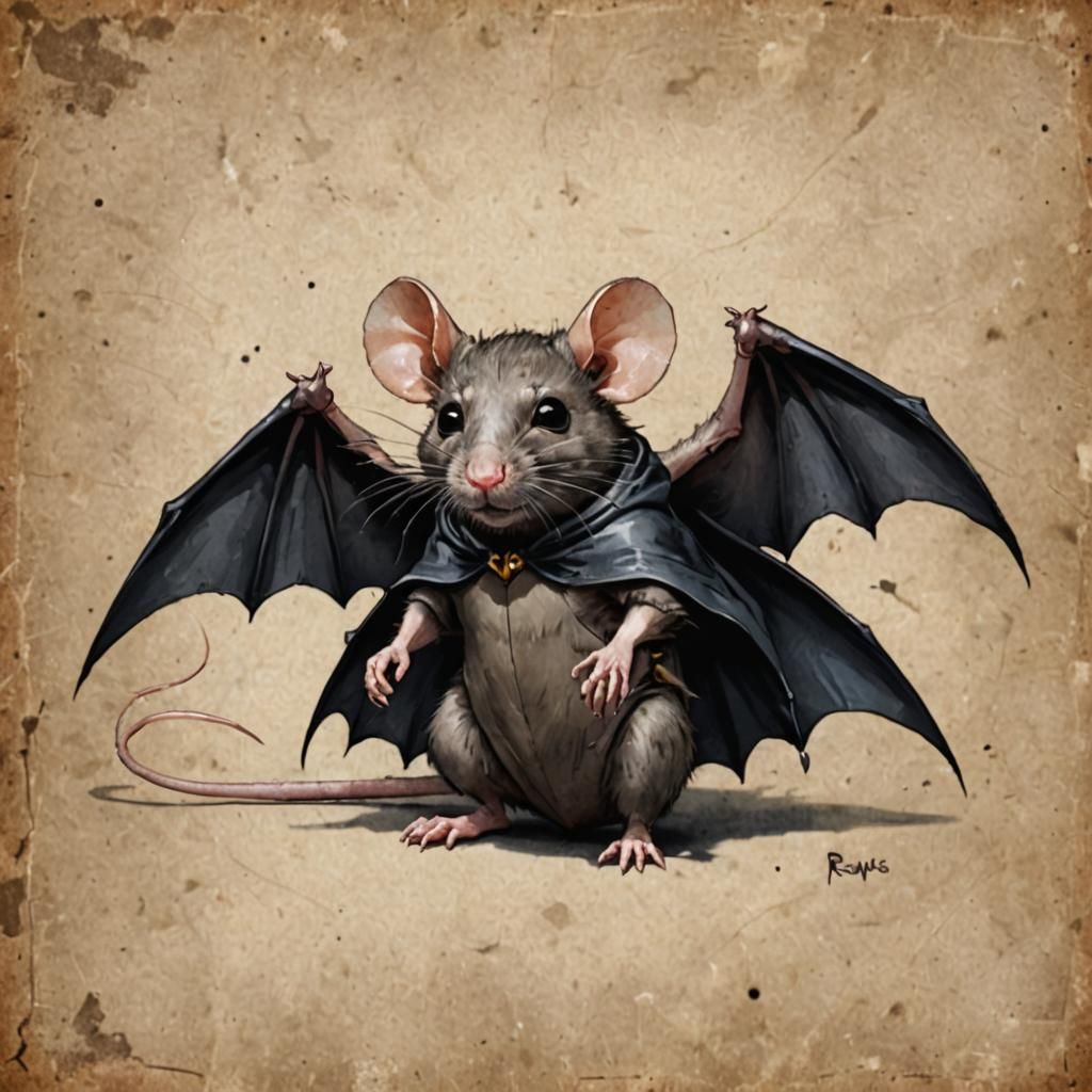 Rat with Bat Wings: A Fantasy Creature