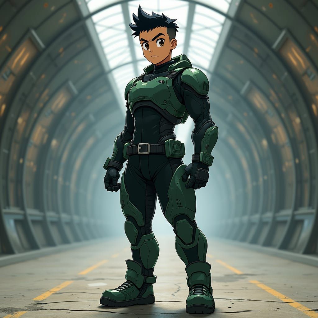 Heroic Teenager Stands Tall in Futuristic Dome