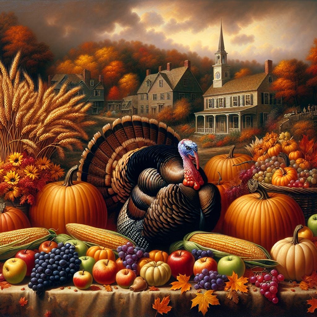 Autumn Harvest Turkey in Romantic Style