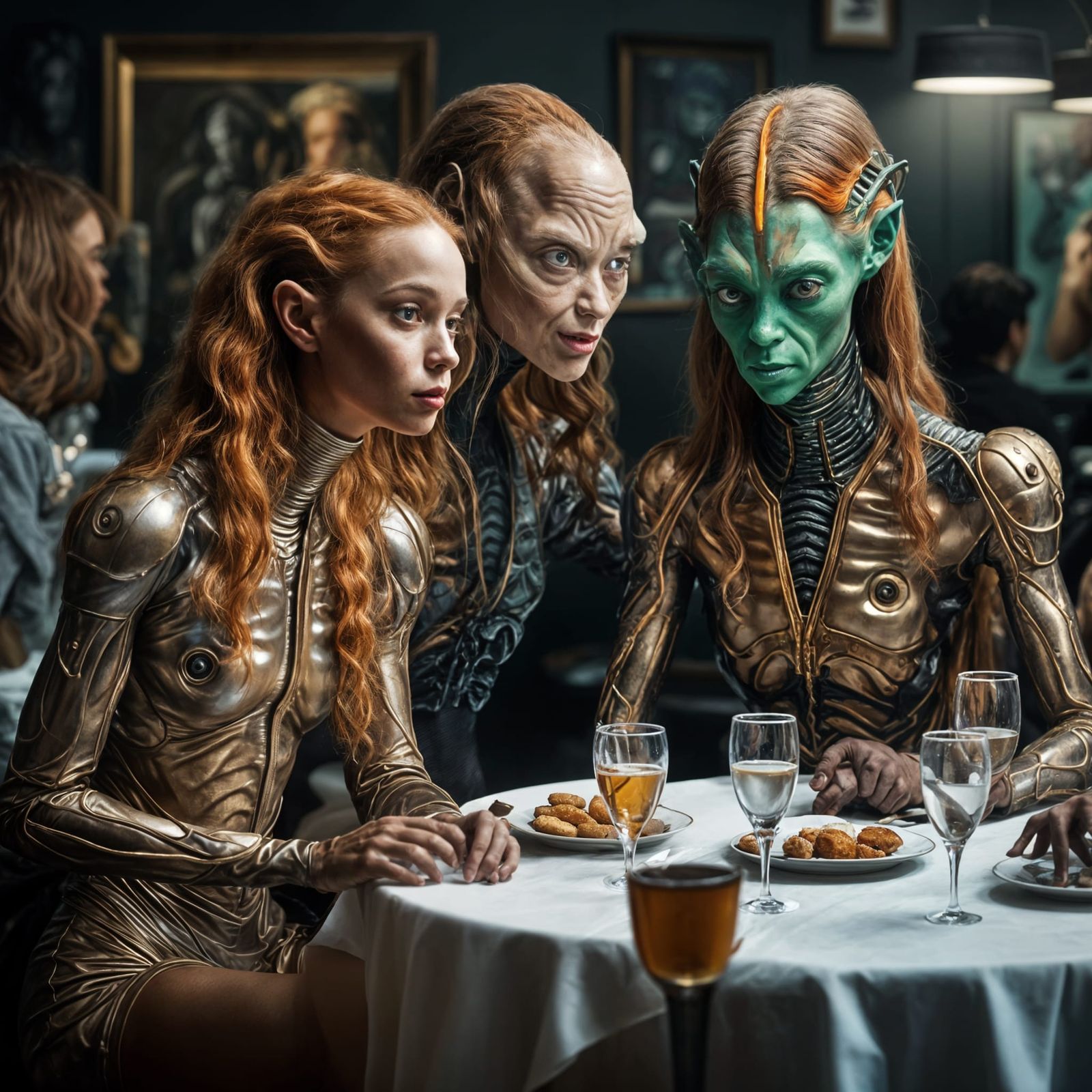 Art History Party with Hyperrealistic Alien Guests