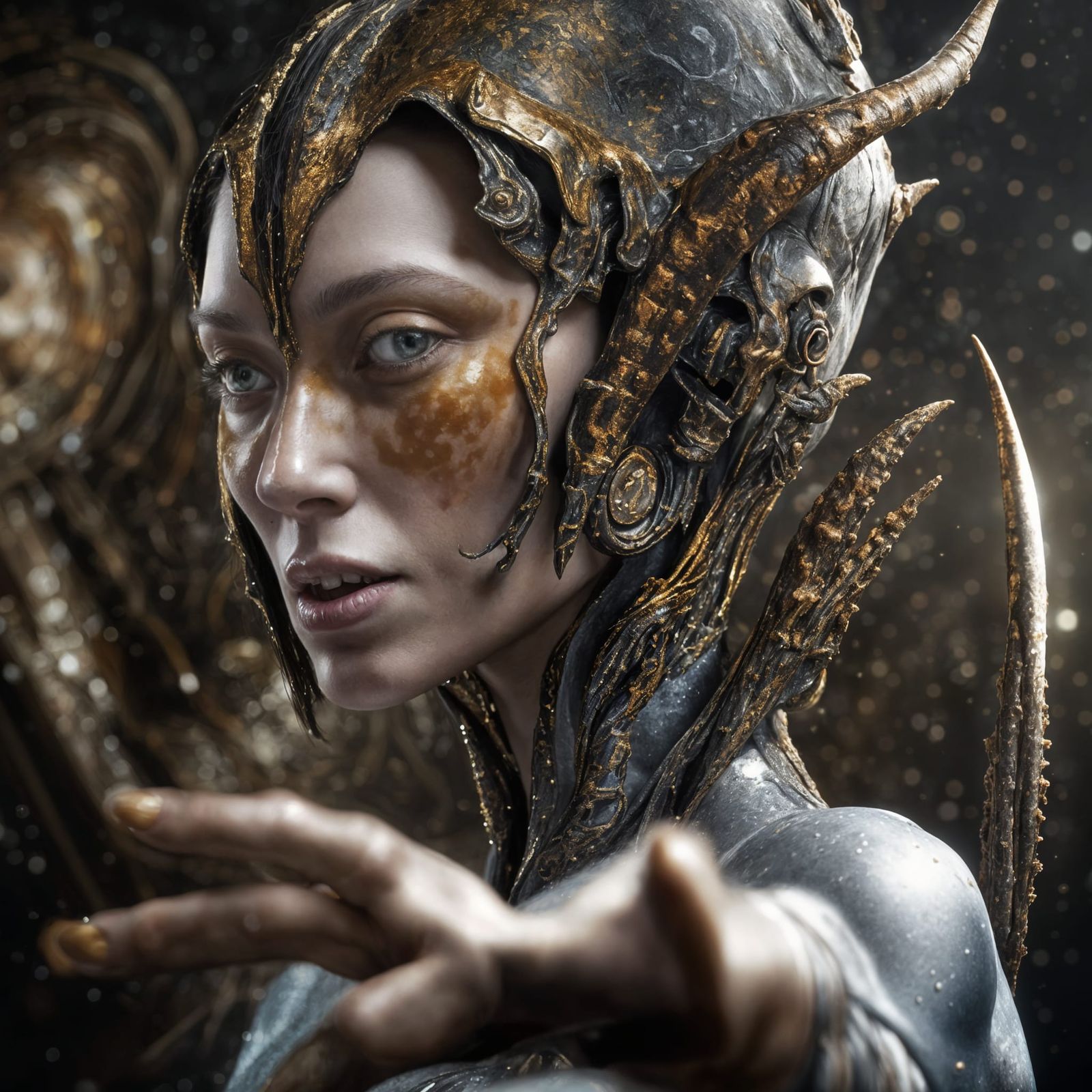 Art History Aliens Party in Hyperrealism