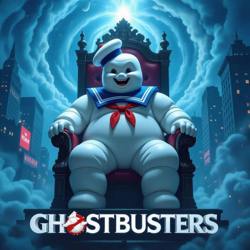 Stay Puft Marshmallow Man Throne in Celestial Vortex