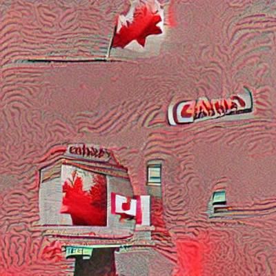 Canadian Flag Waving Proudly in the Wind