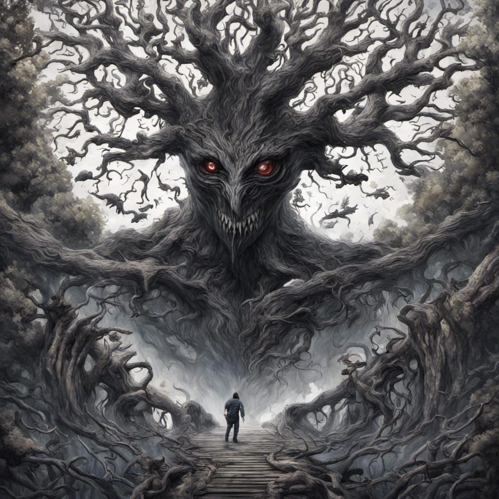 Nightmarish Yggdrasil Tree of Terror and Paranoia