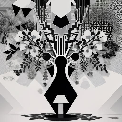 Abstract Cubist Flowers in Euclidean Style