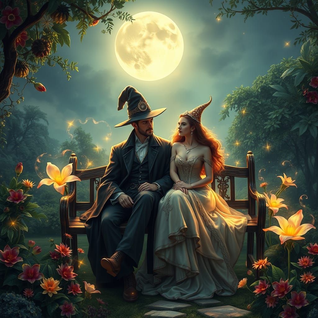 Enchanted Moonlit Serenade in Whimsical Dreamlike Style