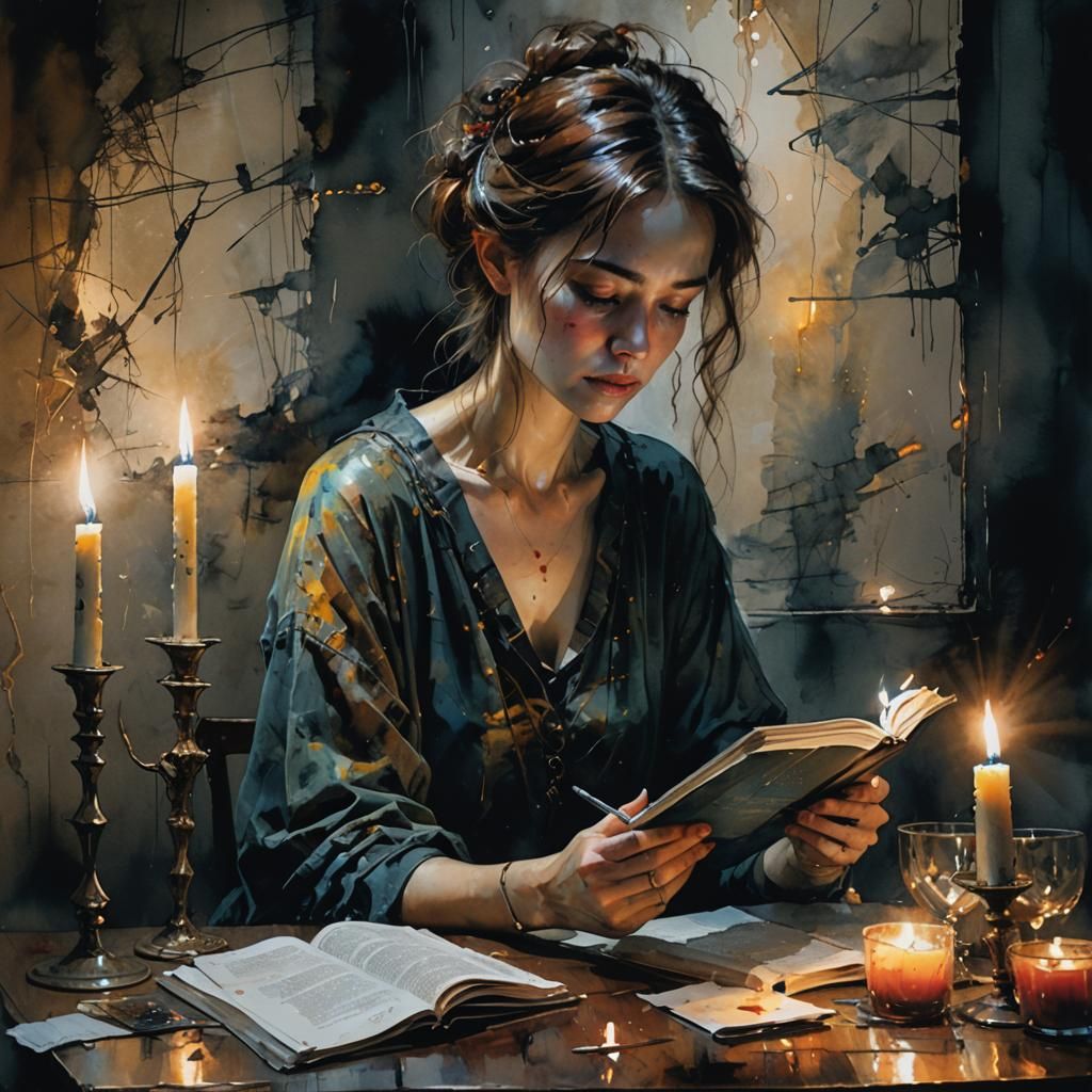 Studying by Candlelight