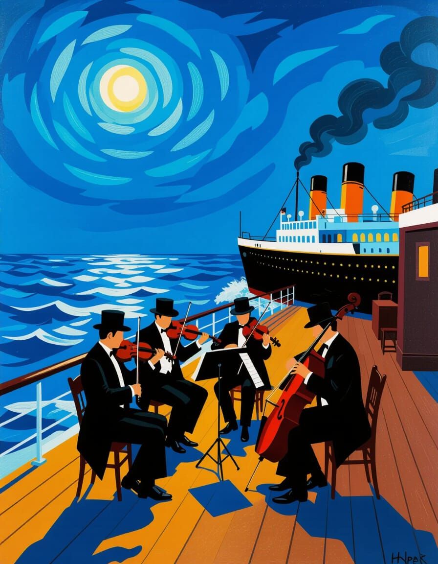 Titanic Quartet Plays On as Post-Impressionist Painting
