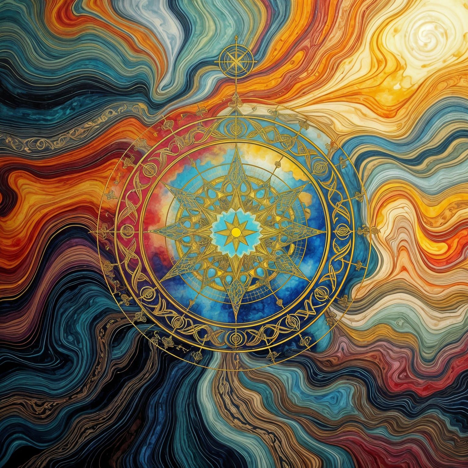 Sacred Geometry Portal in Vibrant Hues