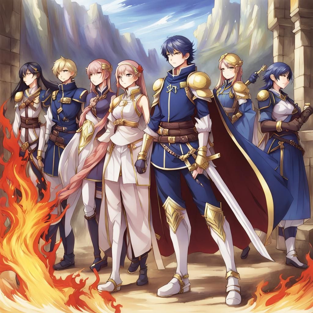 Anime Character Art in Fire Emblem Style