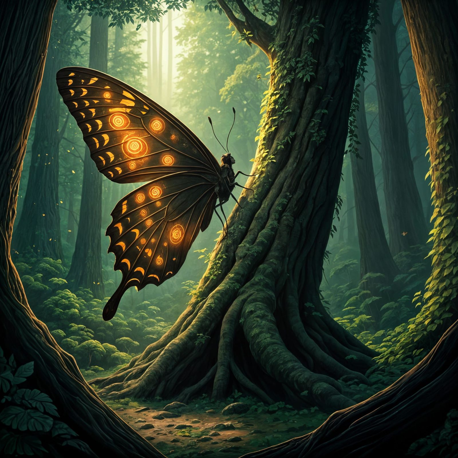 Colossal Butterfly Illuminates Ancient Tree in Whimsical For...