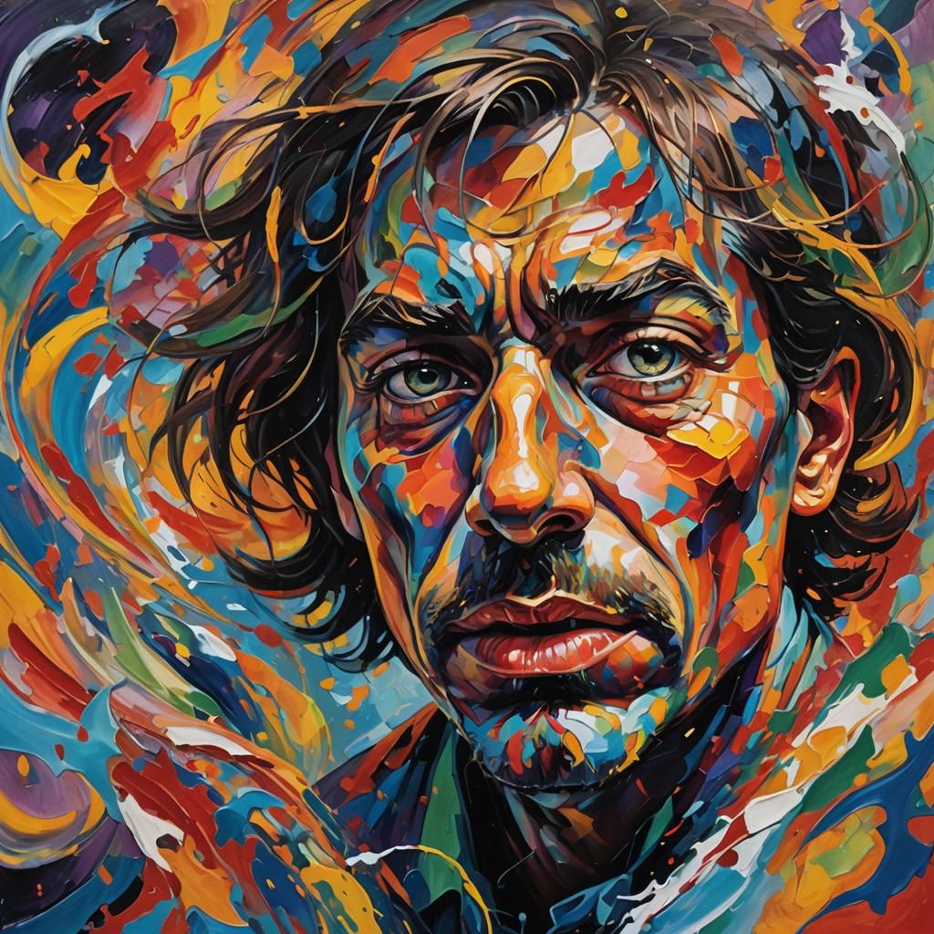 Surreal Portrait in Fauvist Abstract Expressionism