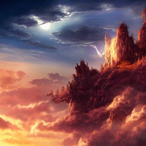 Cinematic Magical Creature Against a Beautiful Sky