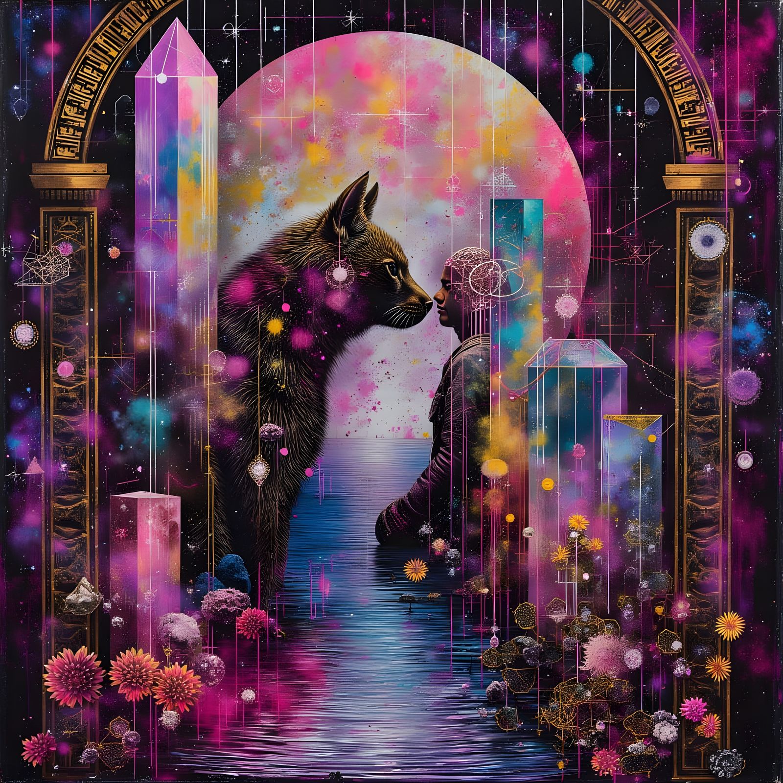 Surreal Dystopian Pet Soul Reincarnation With Vibrant Textur...