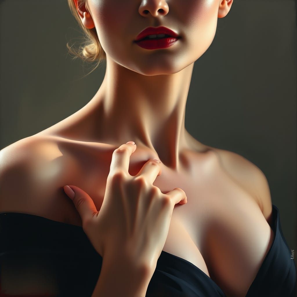 Elegant Woman's Contemplative Portrait in Soft Light