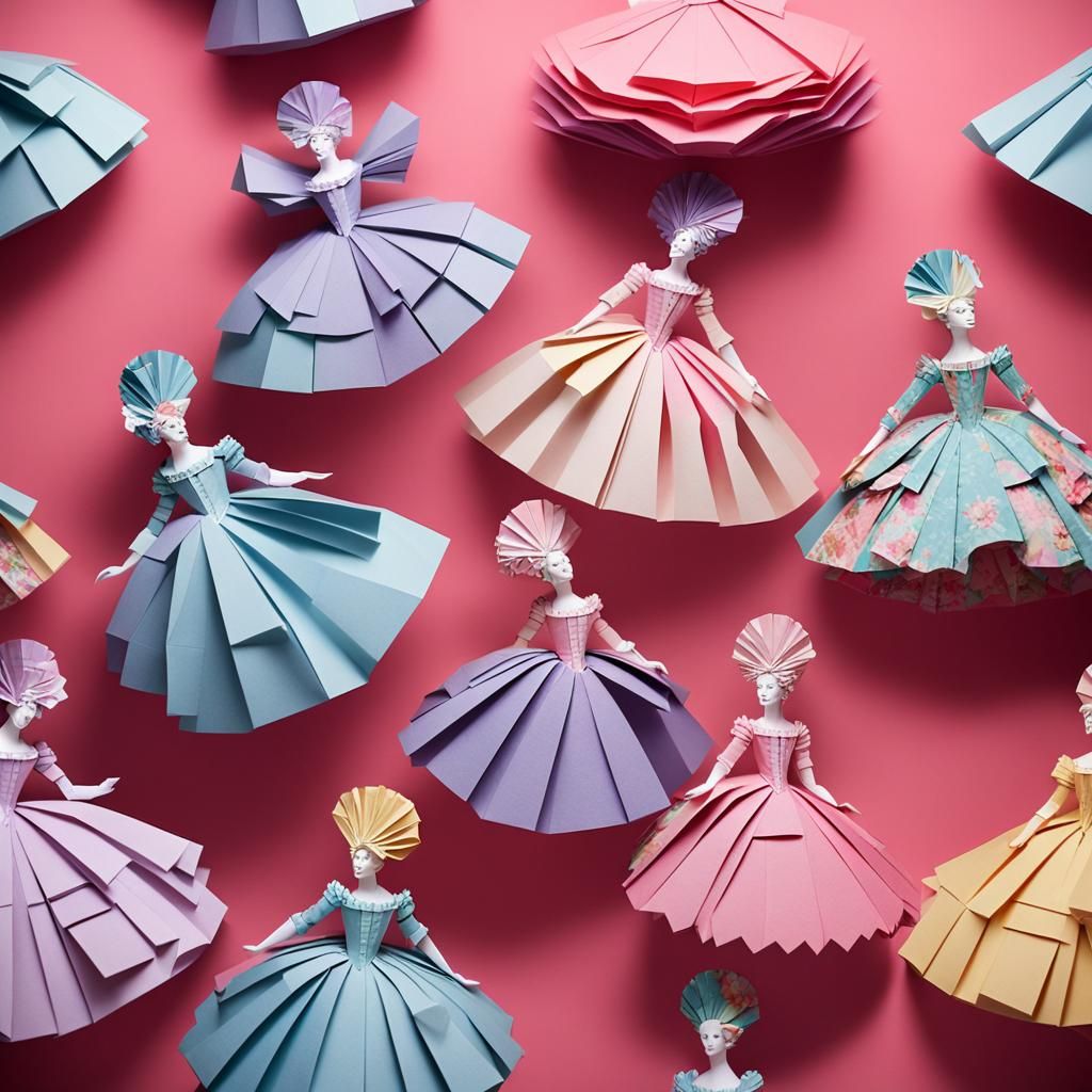 Origami Marie Antoinette Papercraft Portrait