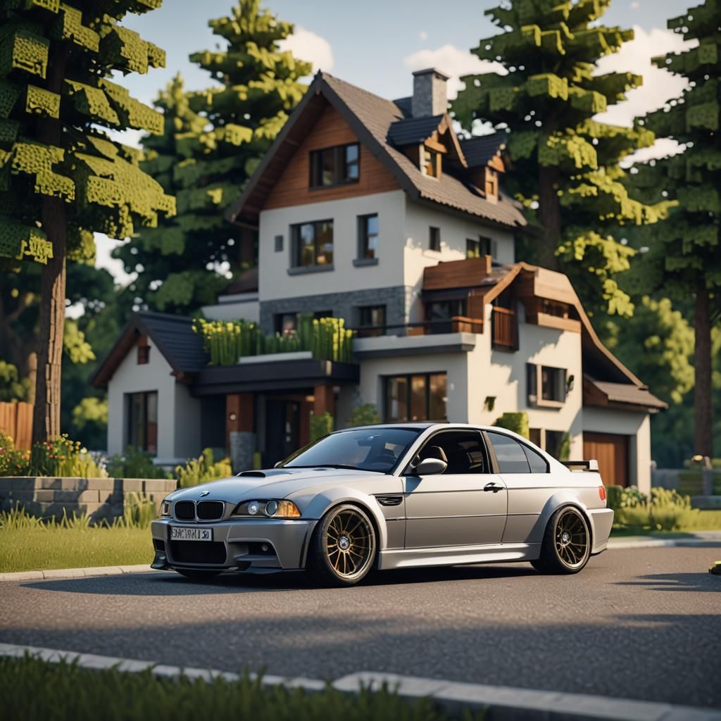 BMW E46 M3 in Minecraft: Realistic Car Render