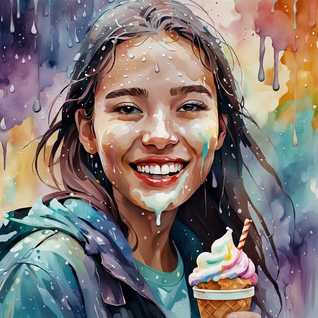 Girl's Moods in Colorful Abstract Expressionism