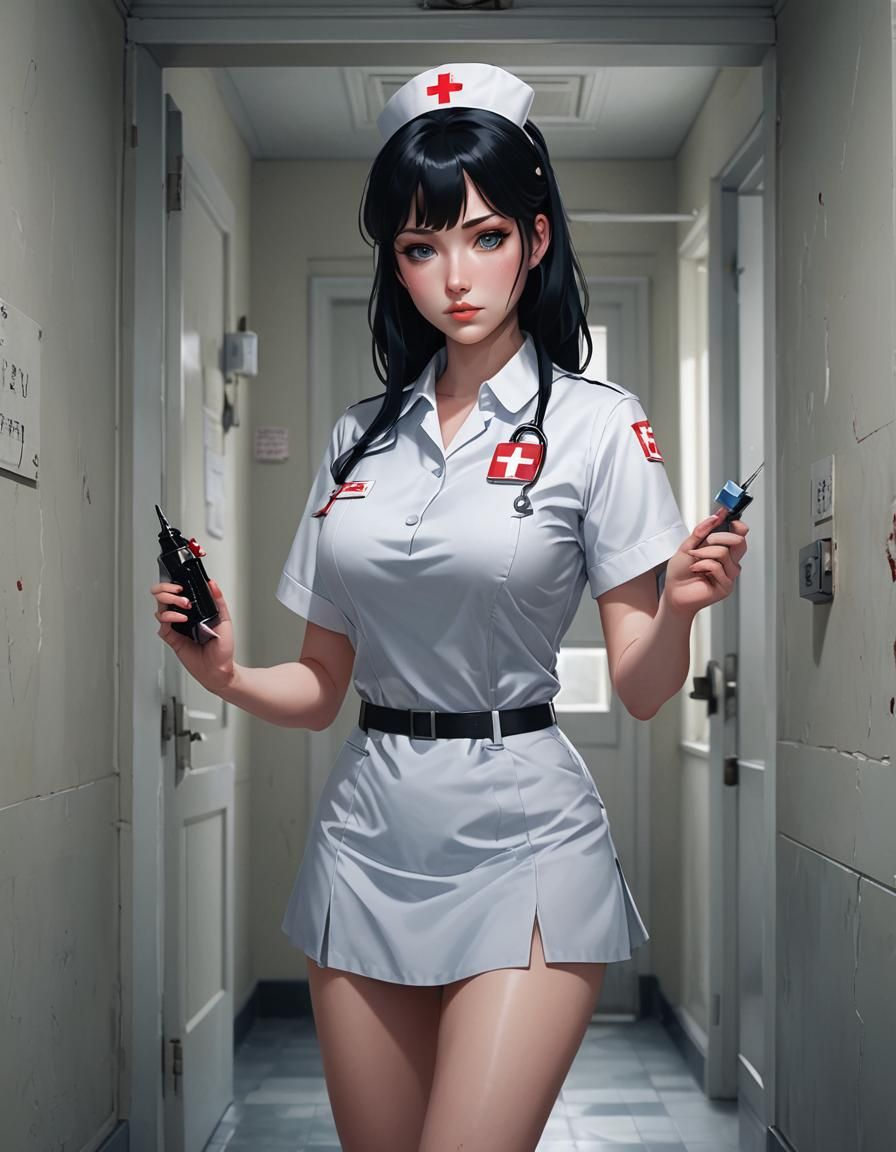 "Night Nurse In The Asylum" : Realistic Anime.01