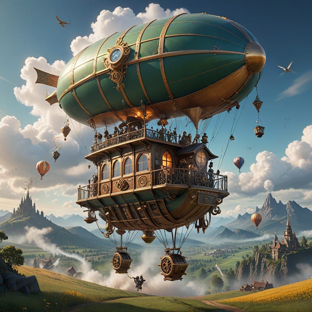 Steampunk Wizard Soars Through the Skies on Brass-Plated Bro...