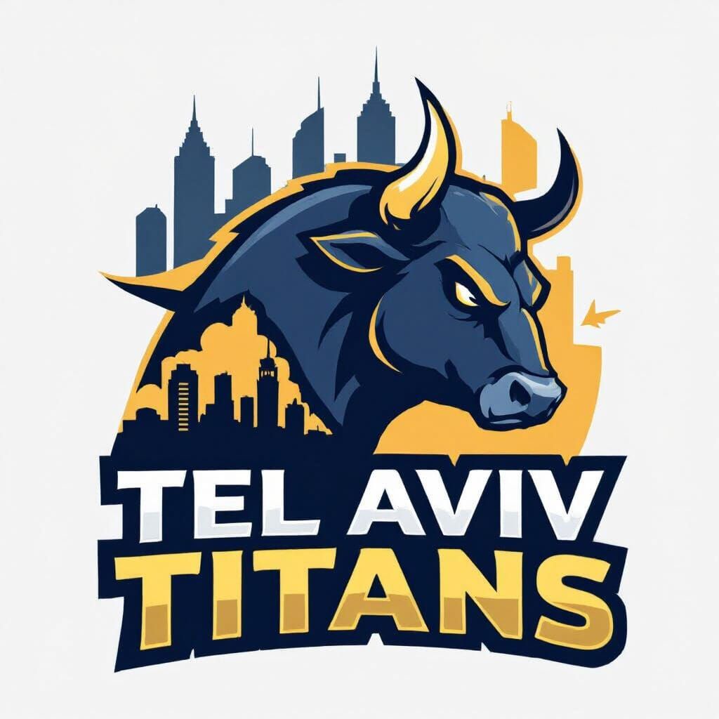 Tel Aviv Titans Logo: Bull Head & Skyline Design