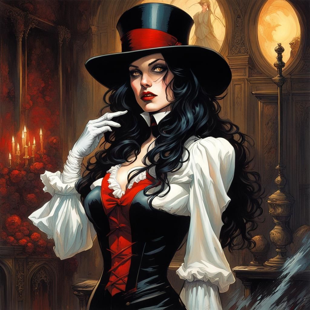Victorian Zatanna Portrait in Oil Painting Style