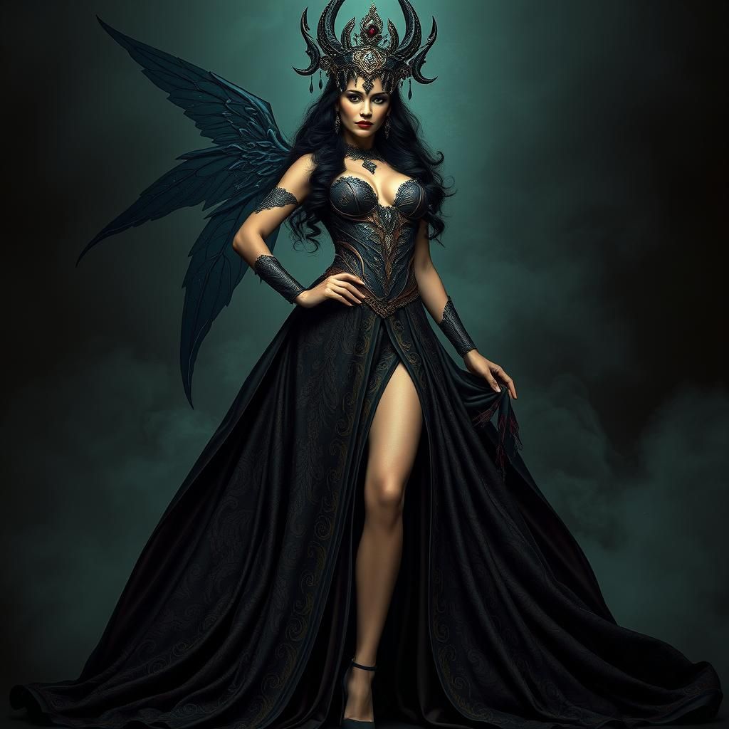 Majestic Sorceress Edea in Dramatic, Surreal Style