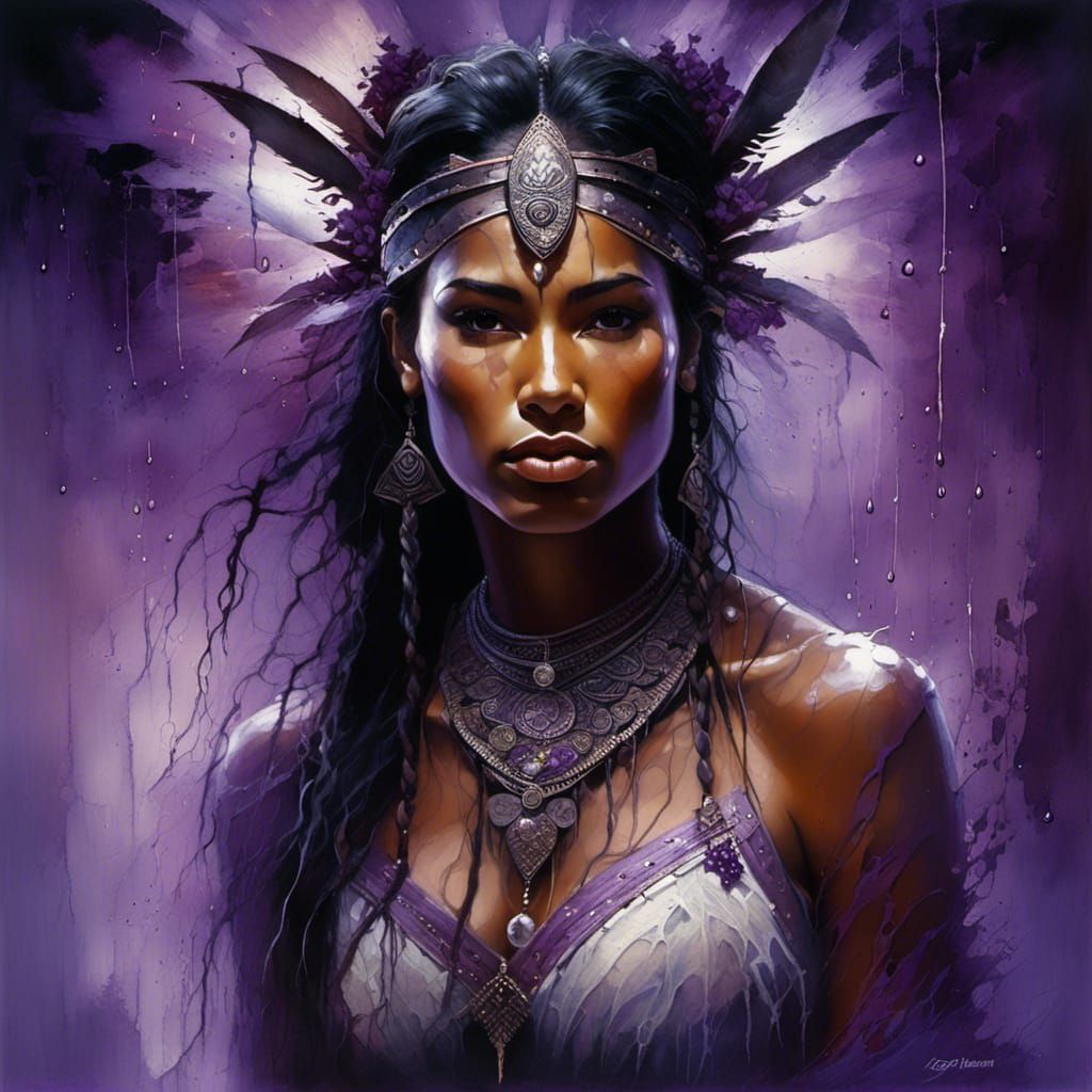 Tahitian warrior woman