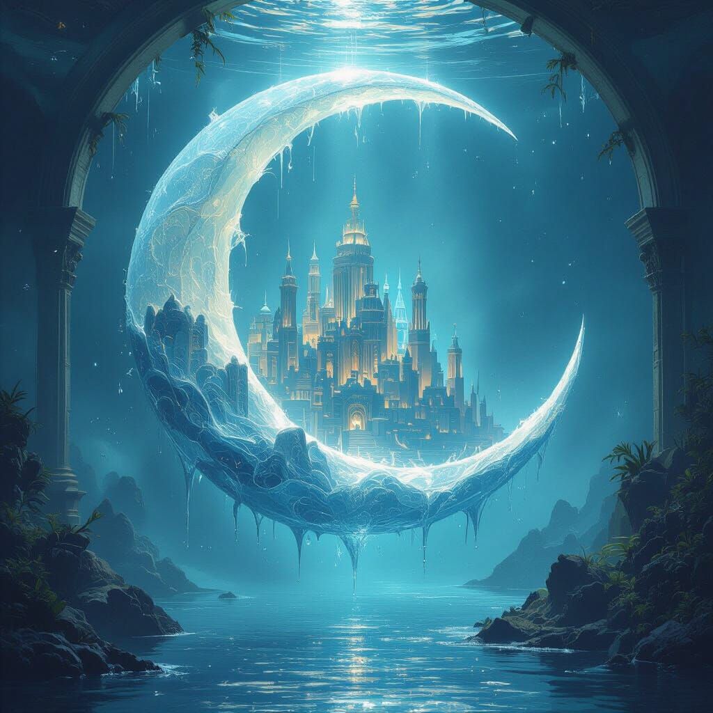 Atlantis Revealed Within Ethereal Water Moon