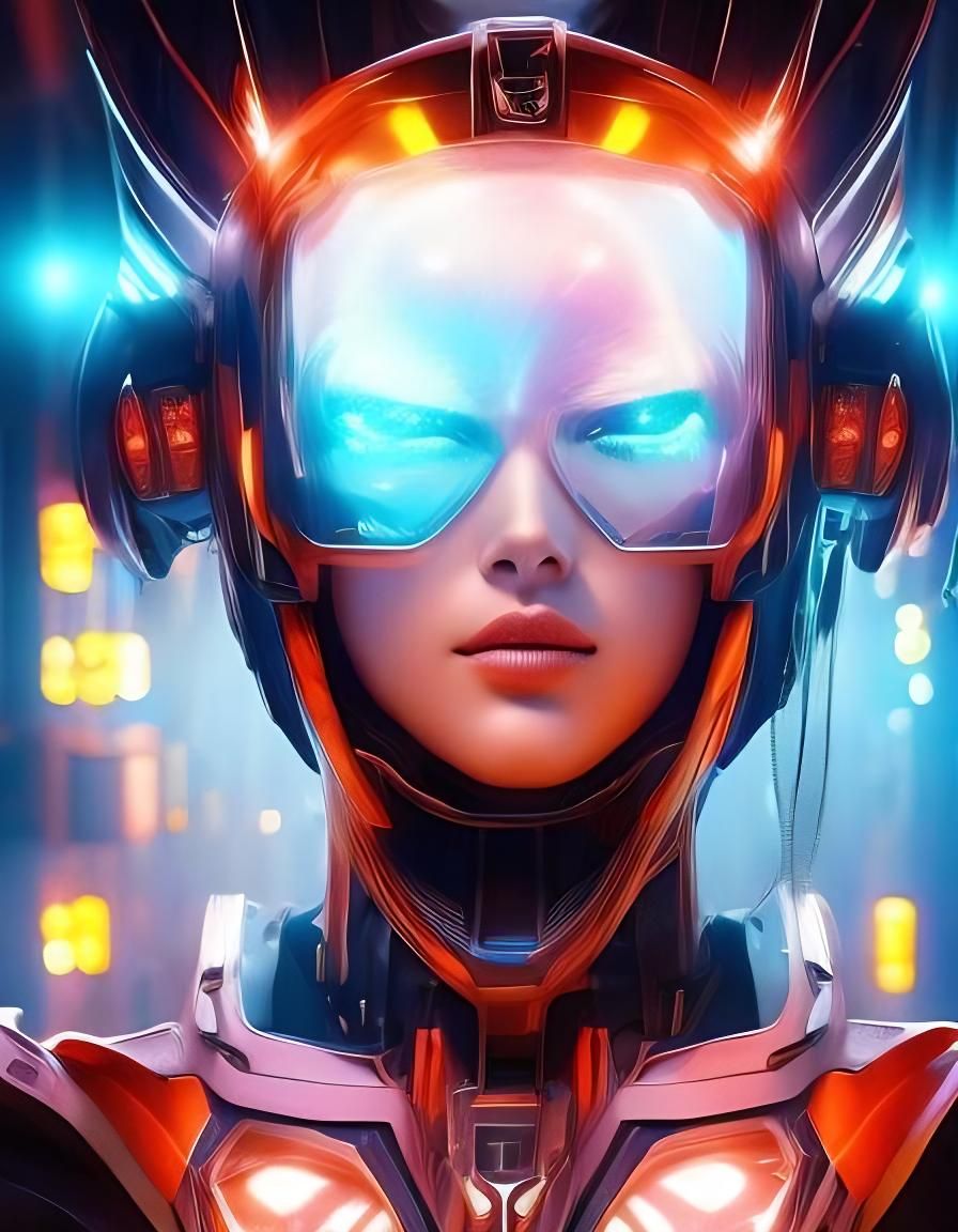 Epic Sci-Fi Portrait with Neon Lighting