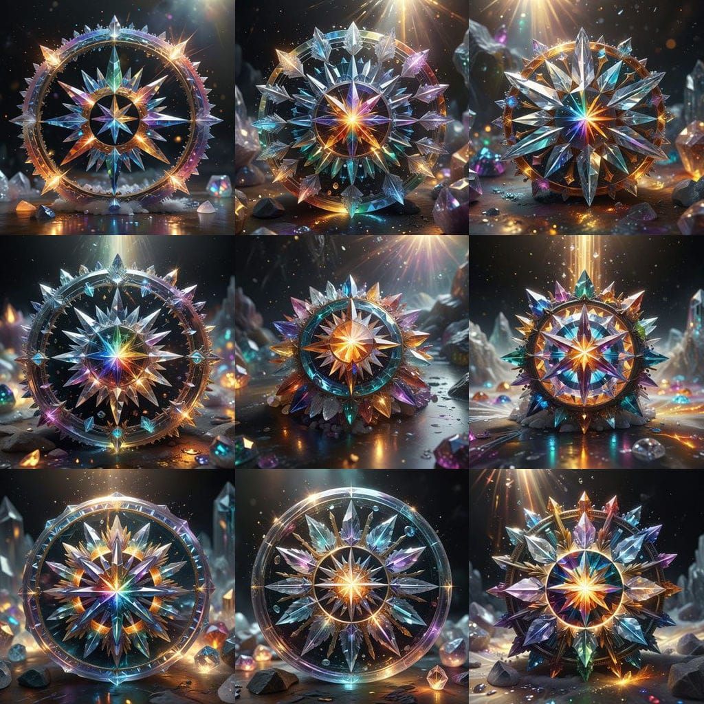 Mystic Pagan Druids Gathered in Harmony with the Ten Gems of...