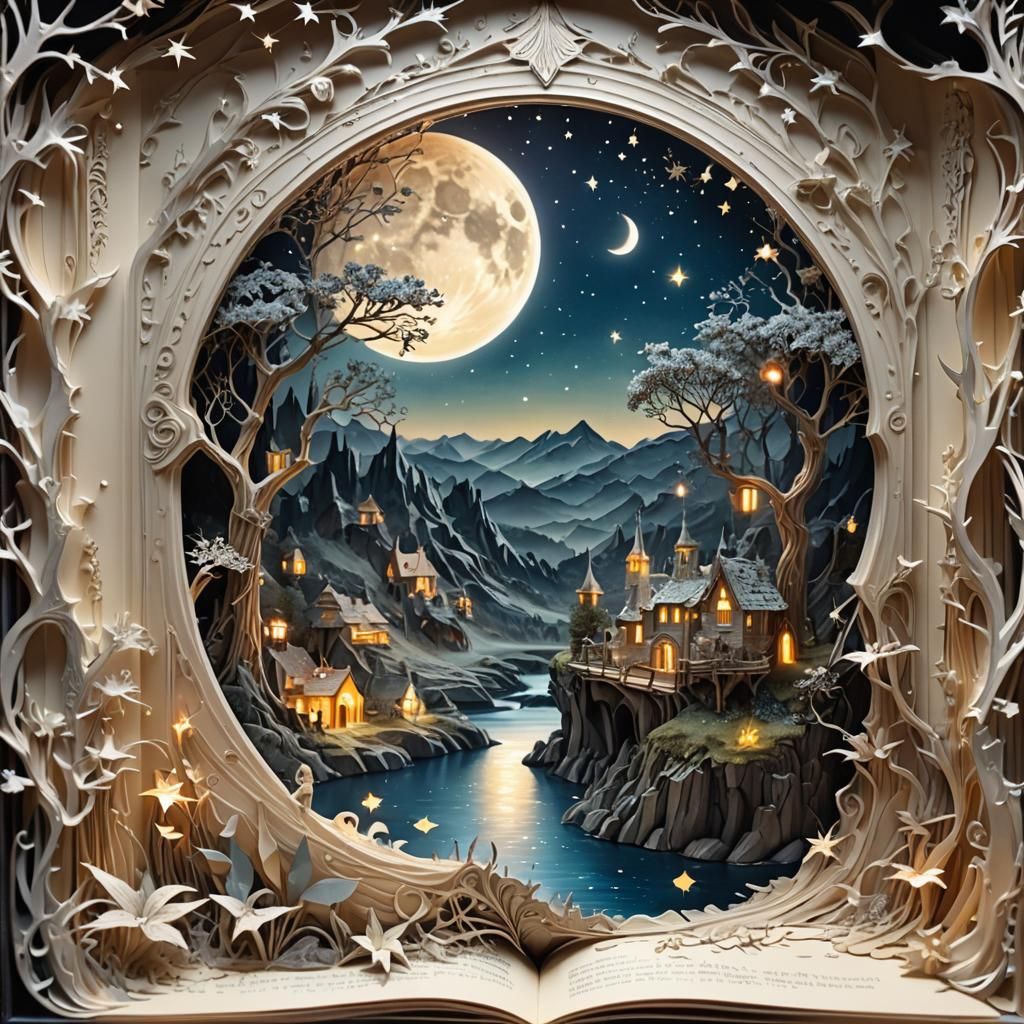 Miniature Fantasy World Emerges from Pop-Up Book