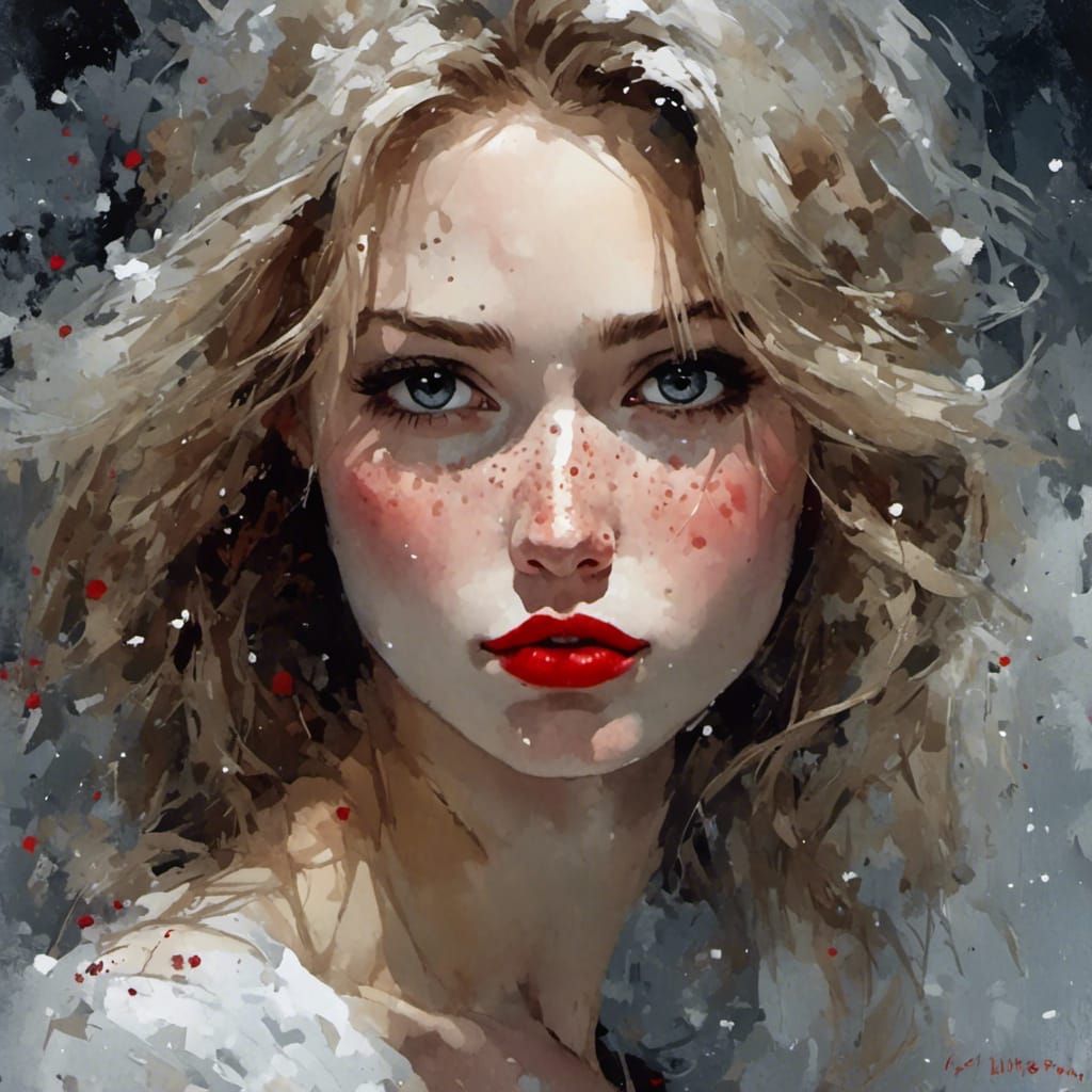 Portrait of Young Woman with Frosty Look