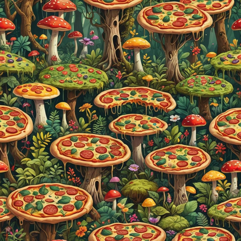 Pizza Trees Bloom in a Magical Rainforest