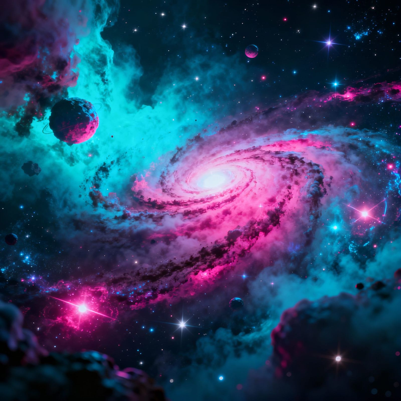 Vibrant Star Nursery Nebula in Unreal Engine Style